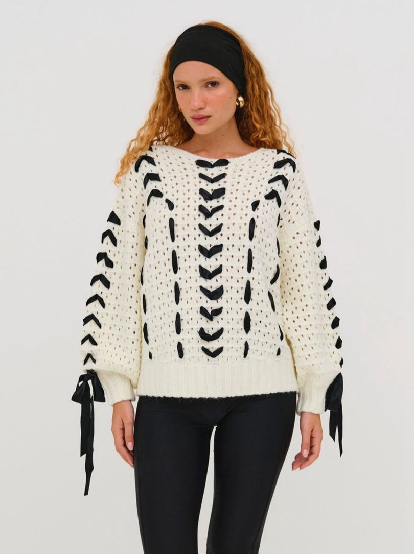 Ivory For Love & Lemons Laurel Sweater | US-HISZ65134