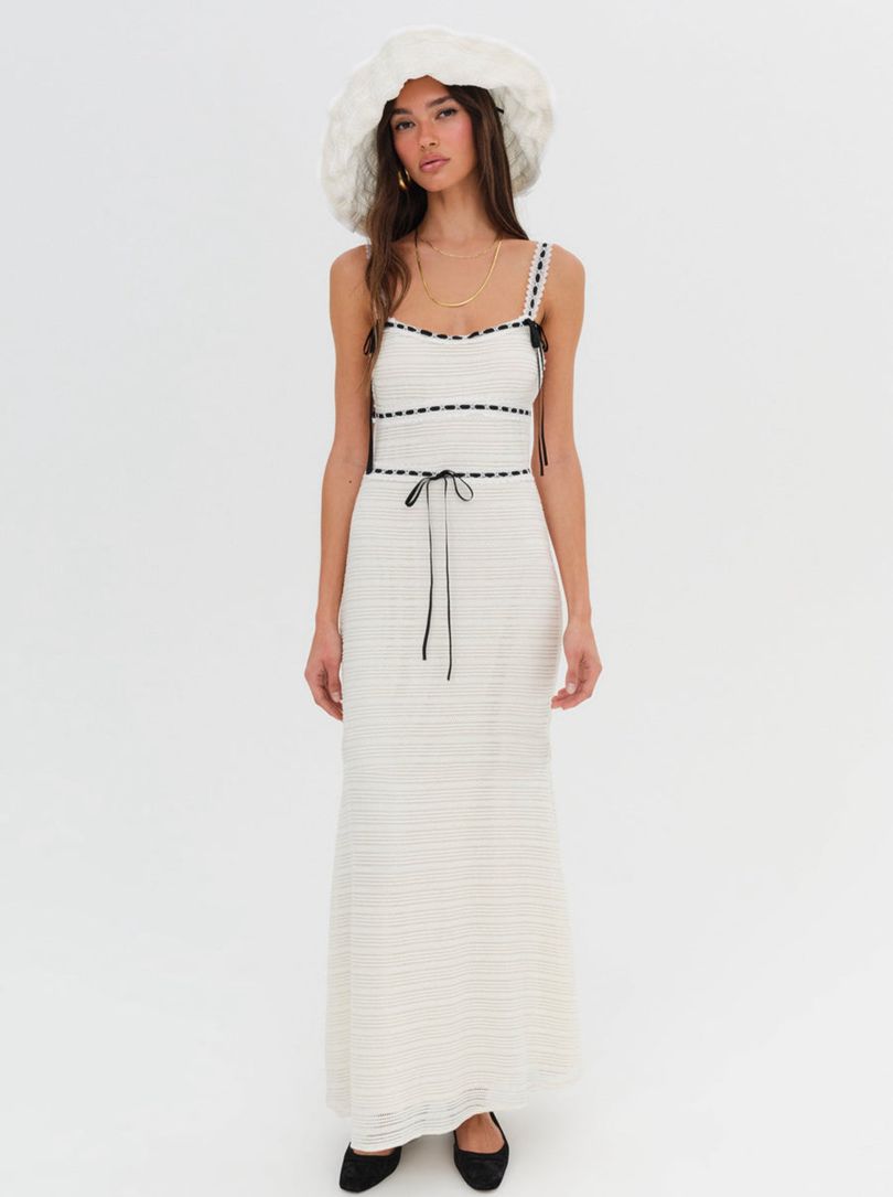 Ivory For Love & Lemons Mayfair Crochet Maxi Dress | US-MEYV40536