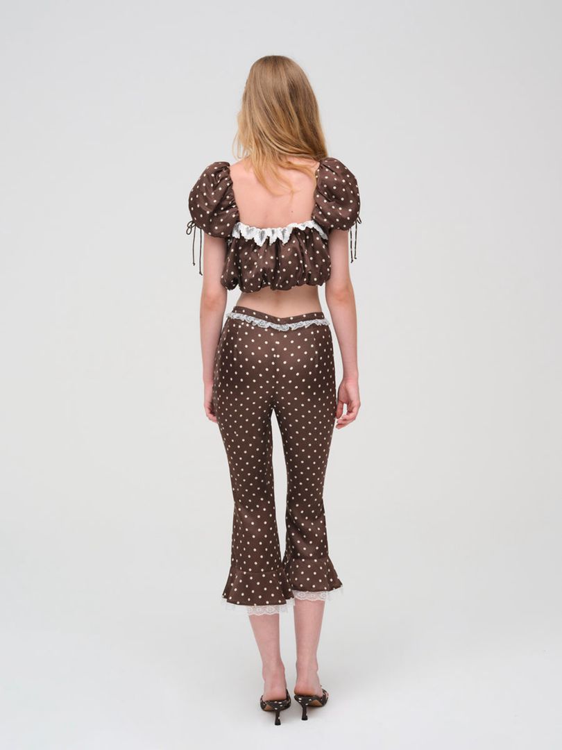 Neutral For Love & Lemons Chocolate Dot Top | US-AYOR9215