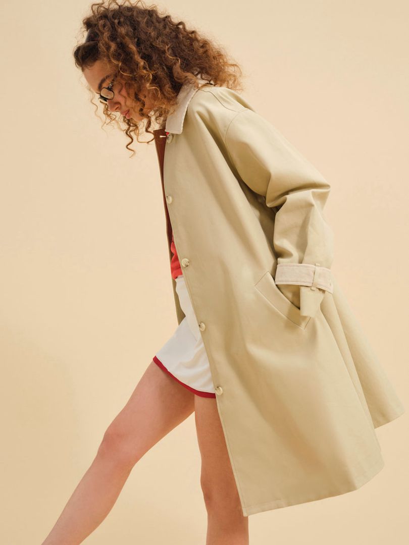 Neutral For Love & Lemons Gabardine Trench Coat | US-KWPF19285