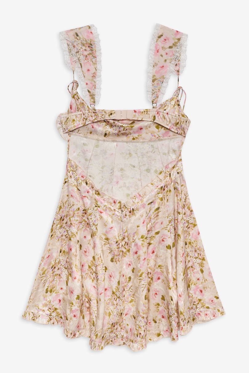 Neutral For Love & Lemons Holland Mini Dress | US-LBUI20687