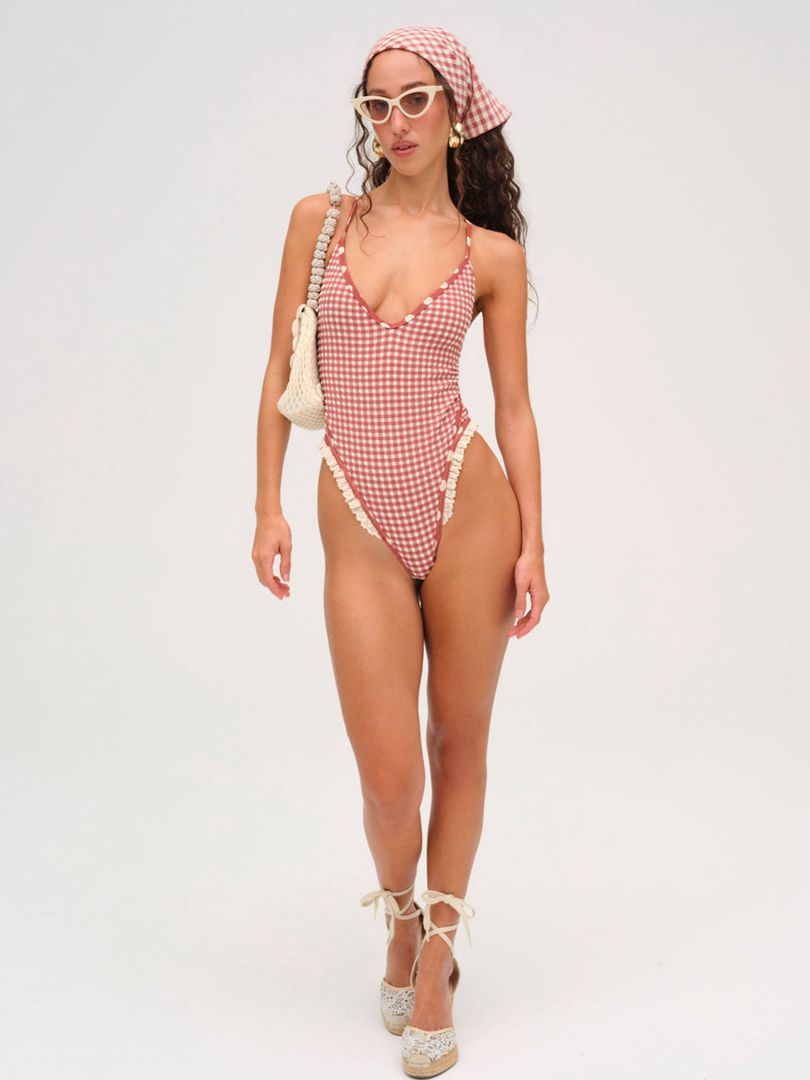 Neutral For Love & Lemons Strappy One Piece Swimsuit | US-YVKD15832