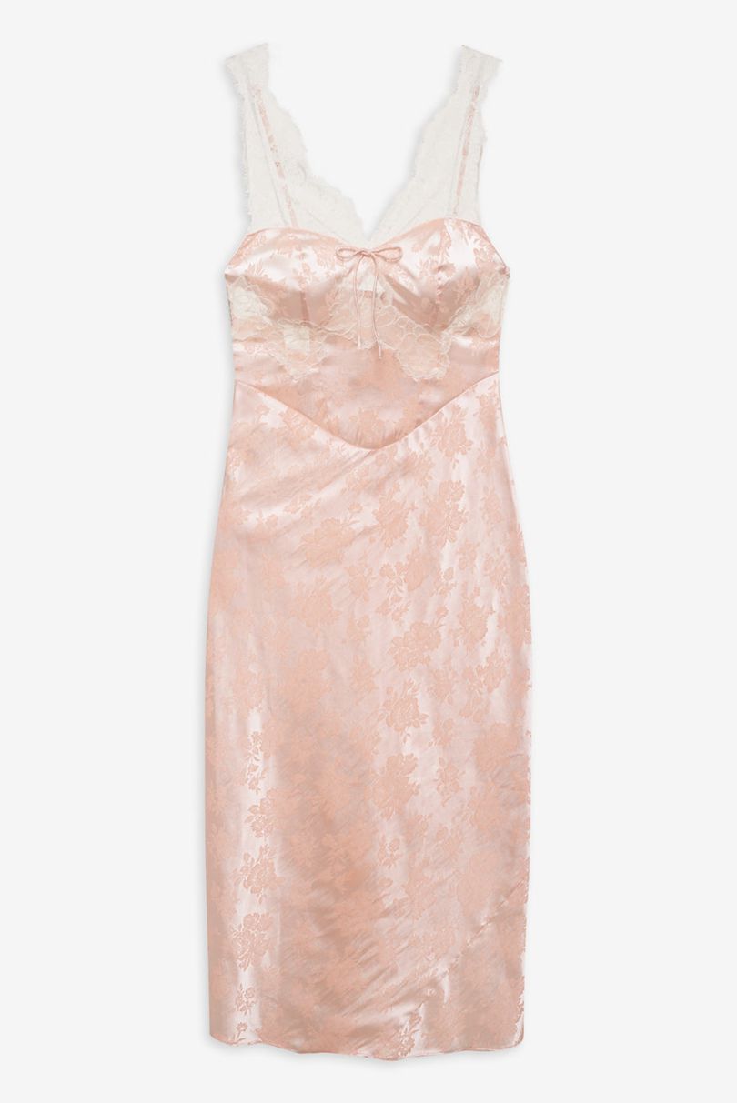 Pink For Love & Lemons Audrey Jacquard Midi Dress | US-EGIP8214