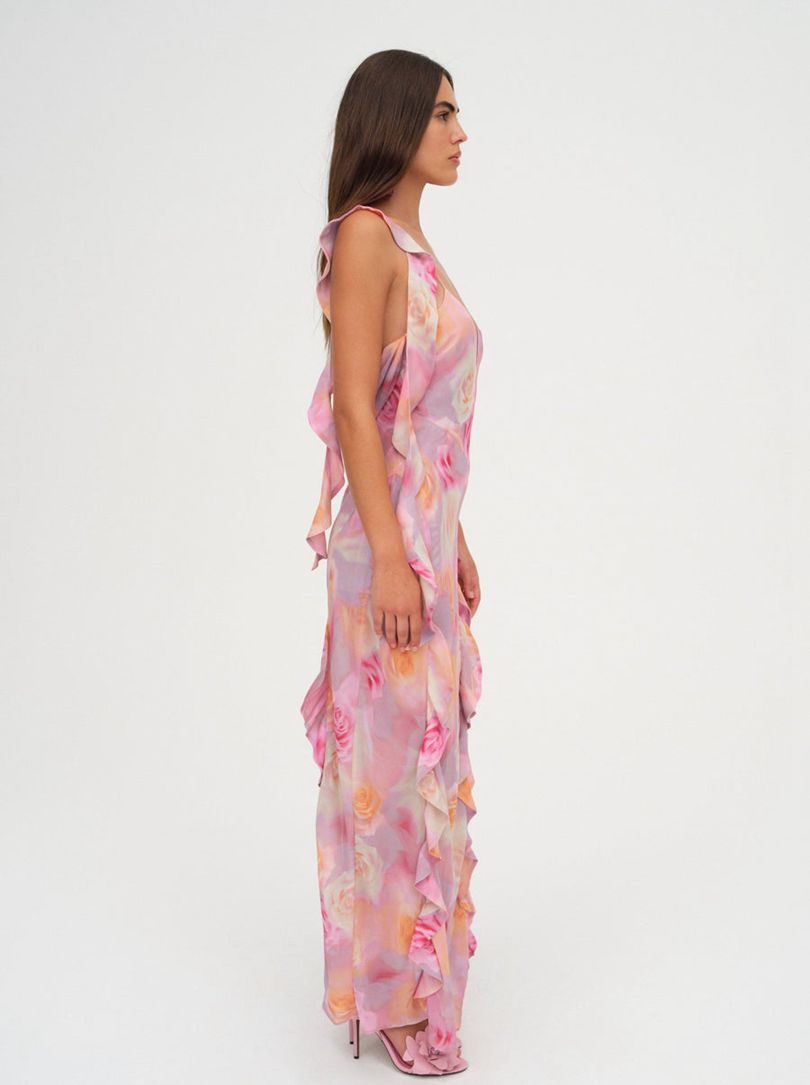 Pink For Love & Lemons Beate Maxi Dress | US-FYIG60937