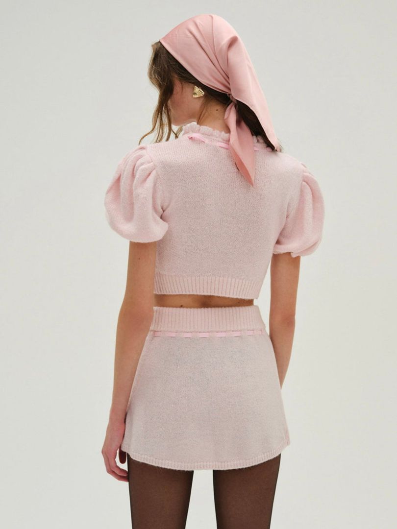 Pink For Love & Lemons Beverly Mini Skirt | US-QTKY46139