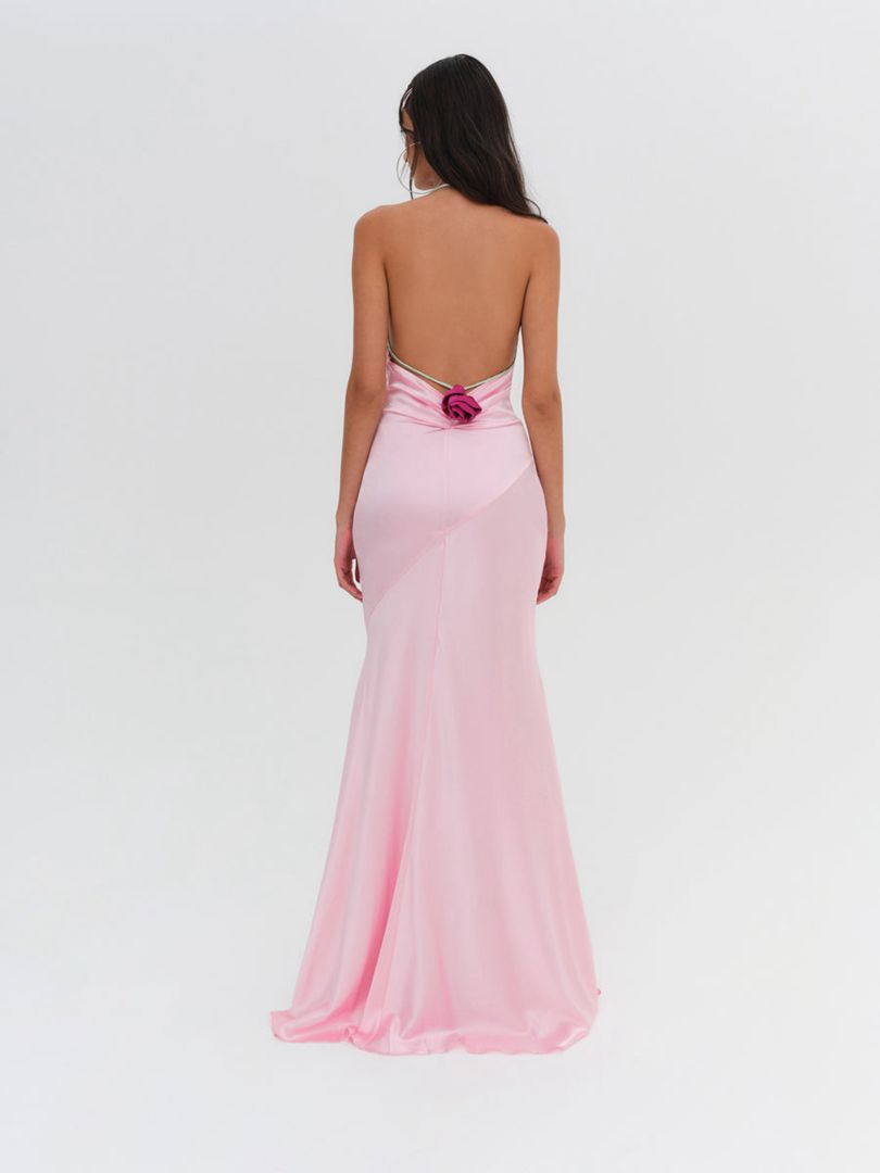 Pink For Love & Lemons Brigette Gown Maxi Dress | US-SHGY97284