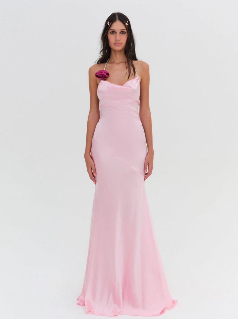 Pink For Love & Lemons Brigette Gown Maxi Dress | US-SHGY97284