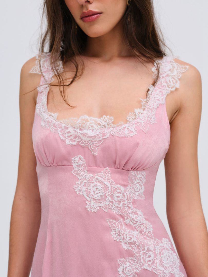 Pink For Love & Lemons Clemence Maxi Dress | US-QKUP82405