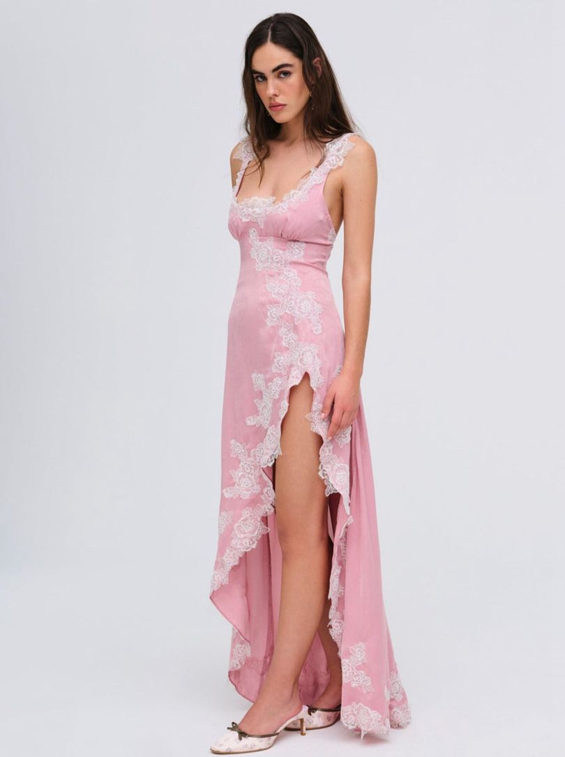 Pink For Love & Lemons Clemence Maxi Dress | US-QKUP82405