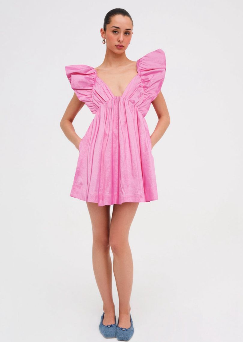 Pink For Love & Lemons Clementine Mini Dress | US-XHUF30974