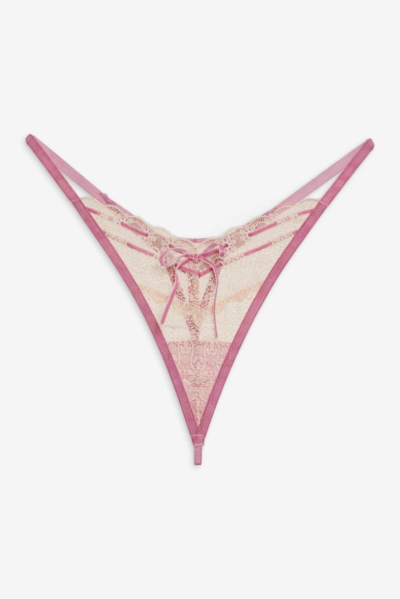 Pink For Love & Lemons Dauphine Thong | US-BMOS93218