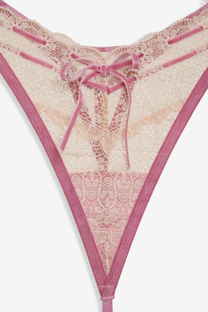 Pink For Love & Lemons Dauphine Thong | US-BMOS93218