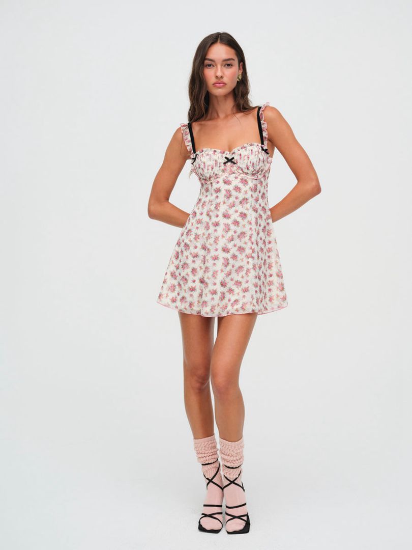 Pink For Love & Lemons Edith Mini Dress | US-JMAP84705