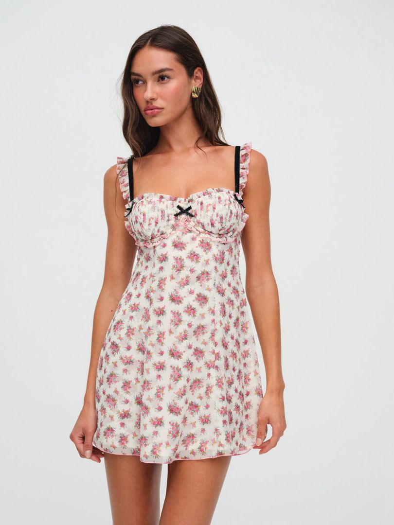 Pink For Love & Lemons Edith Mini Dress | US-JMAP84705