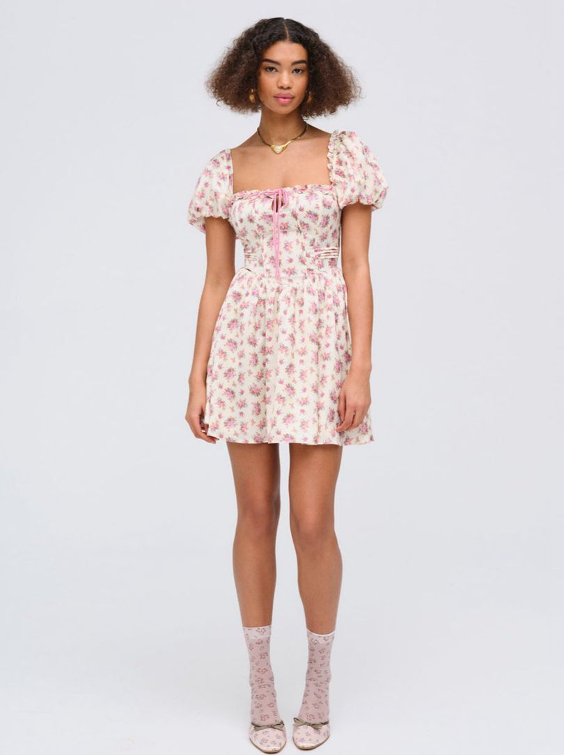 Pink For Love & Lemons Etienne Mini Dress | US-SHLC52714