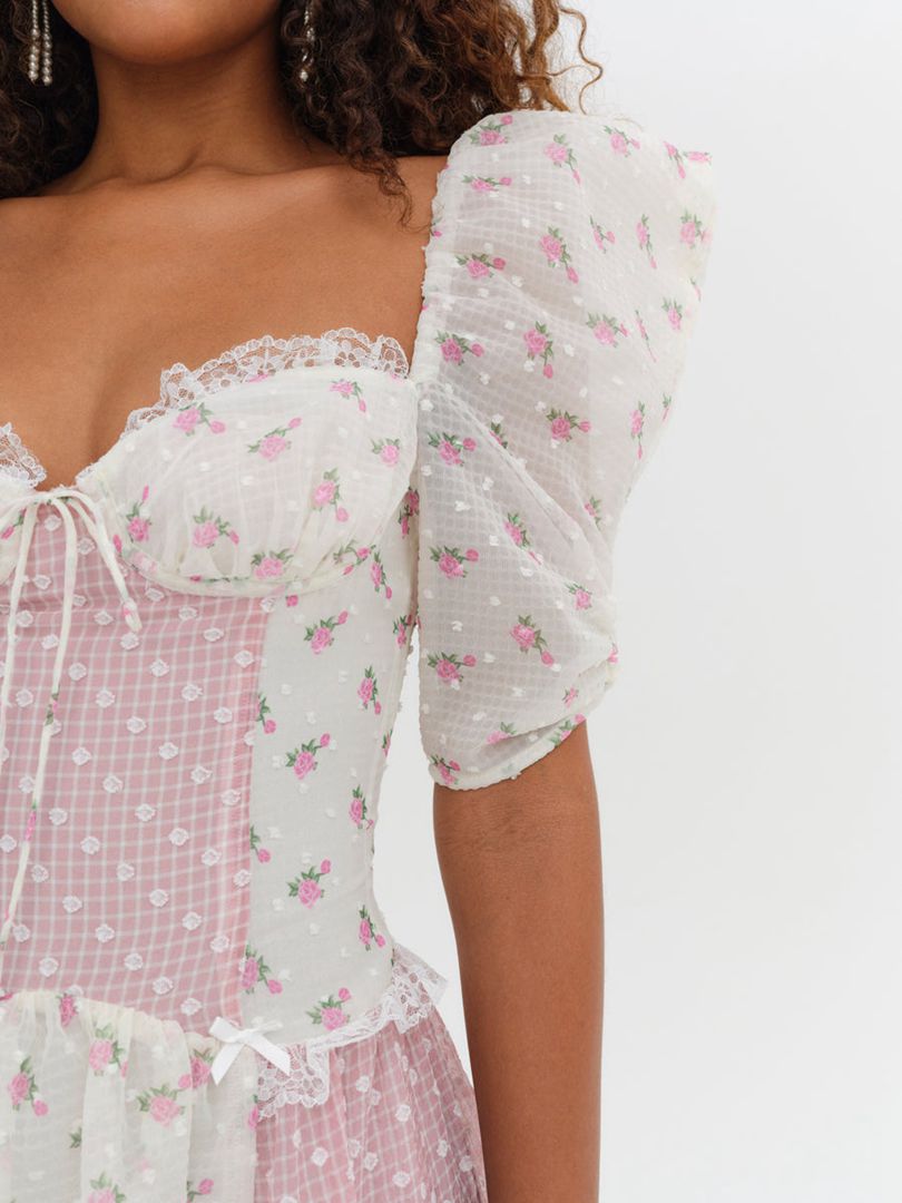 Pink For Love & Lemons Francine Mini Dress | US-JQCV29714