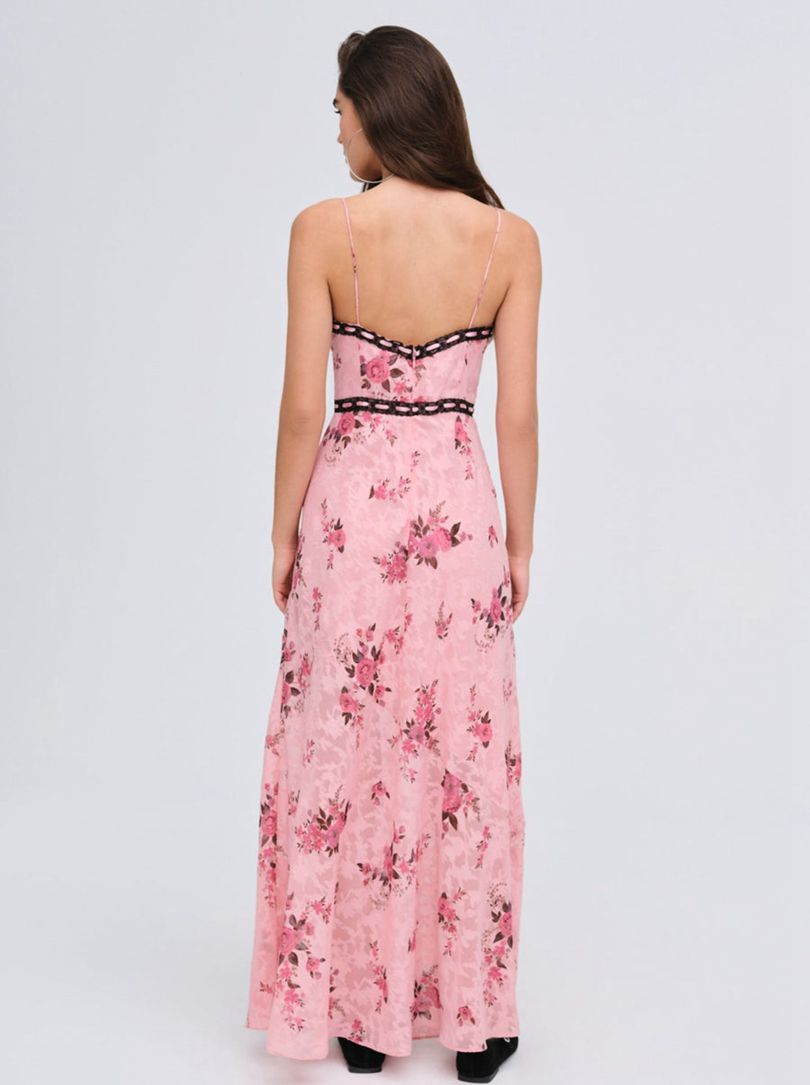 Pink For Love & Lemons Guinevere Maxi Dress | US-VDXN92583