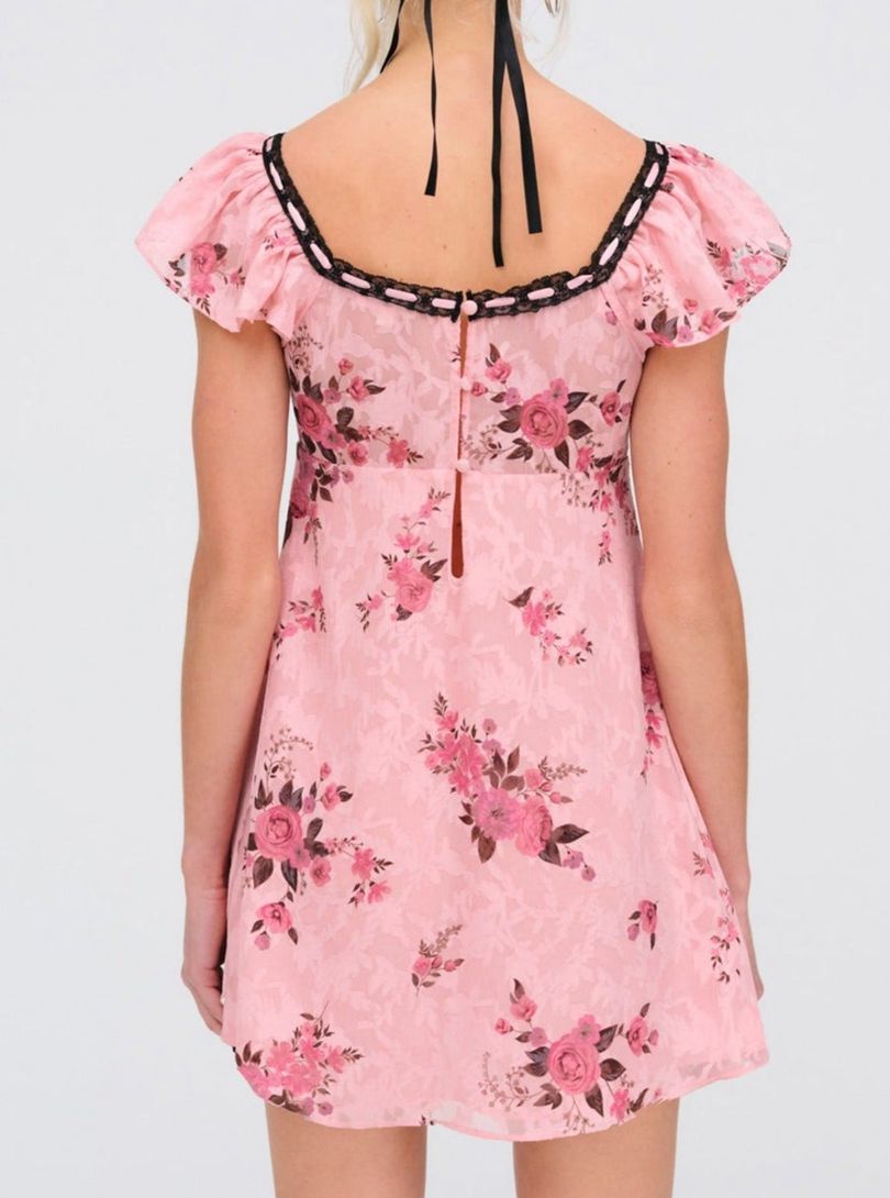 Pink For Love & Lemons Guinevere Mini Dress | US-QMAS65407