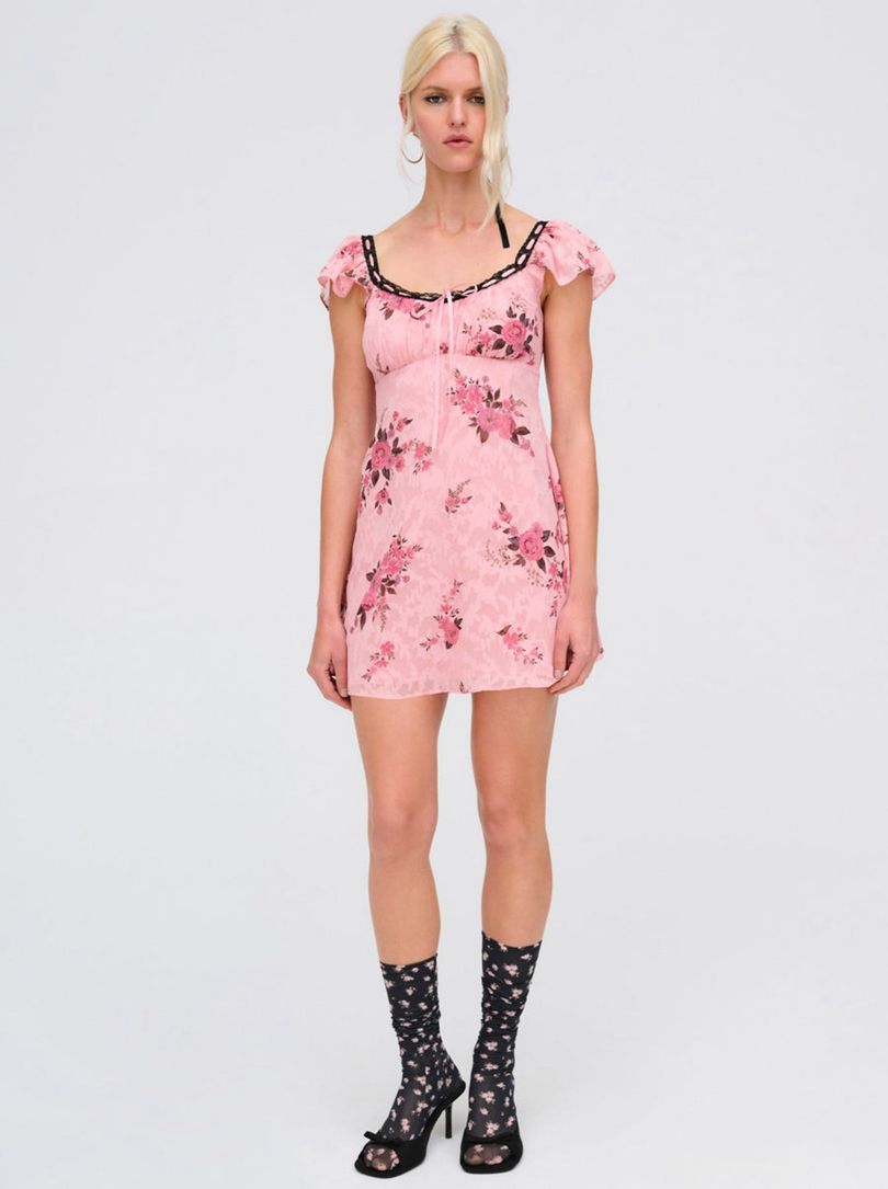 Pink For Love & Lemons Guinevere Mini Dress | US-QMAS65407