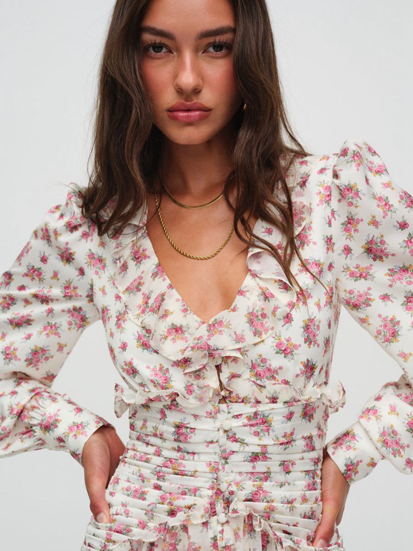 Pink For Love & Lemons Jayleen Mini Dress | US-HEJP85714