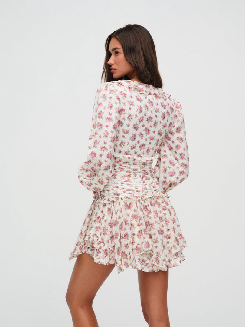 Pink For Love & Lemons Jayleen Mini Dress | US-HEJP85714