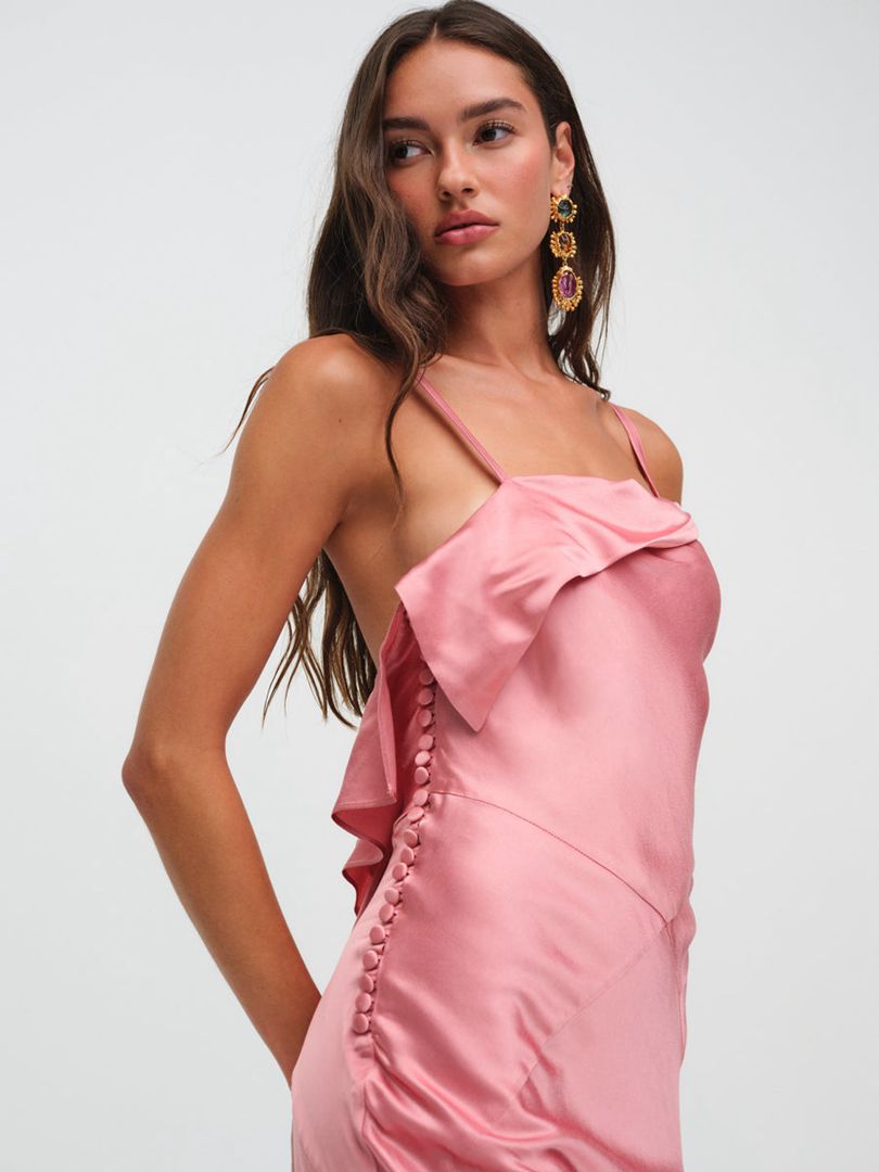 Pink For Love & Lemons Jewel Maxi Dress | US-TWIE23507