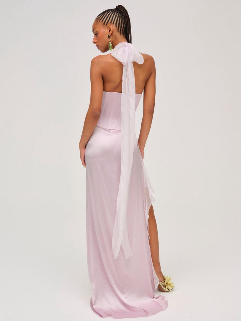 Pink For Love & Lemons Kennedy Gown Maxi Dress | US-GDYV65149