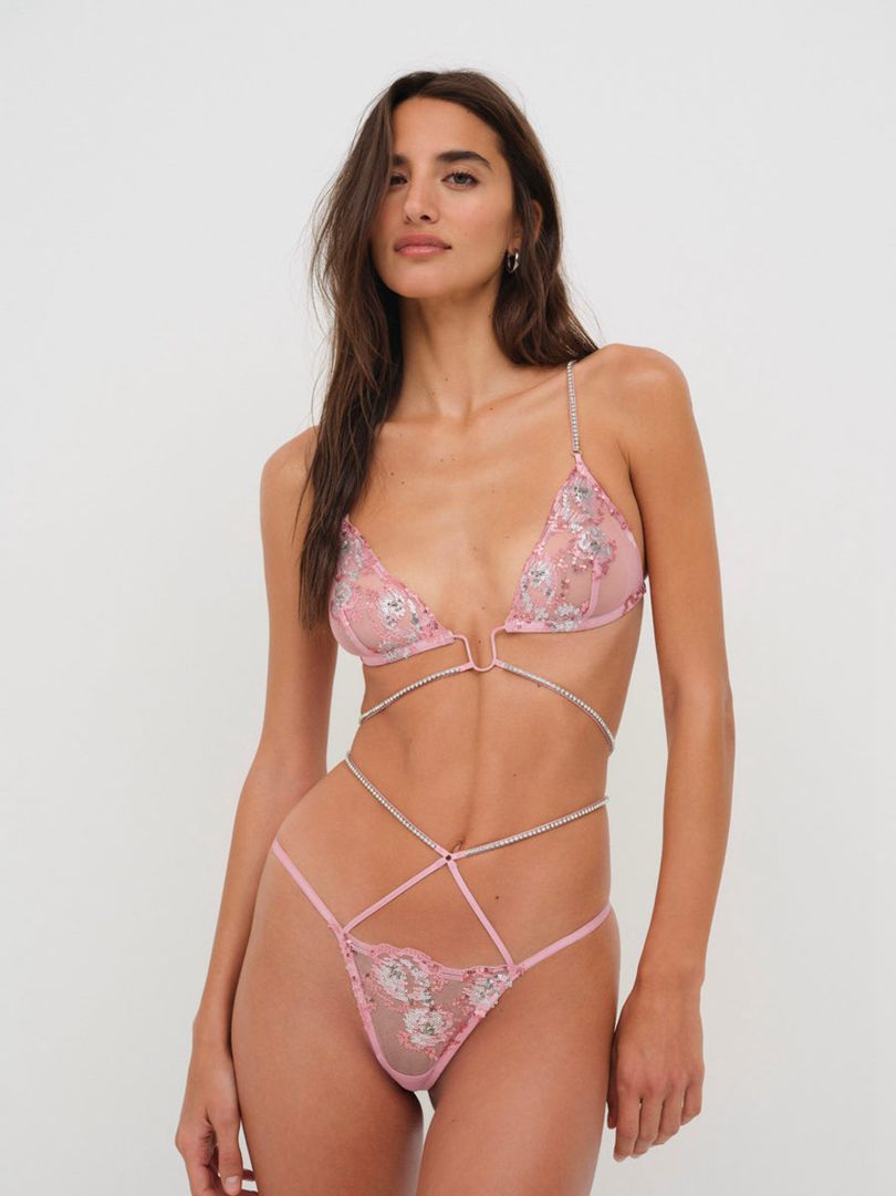 Pink For Love & Lemons Kristi Bralette | US-XNQW57390