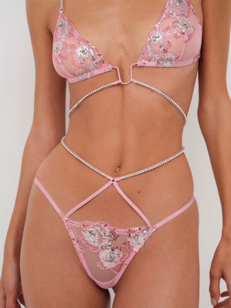 Pink For Love & Lemons Kristi Bralette | US-XNQW57390