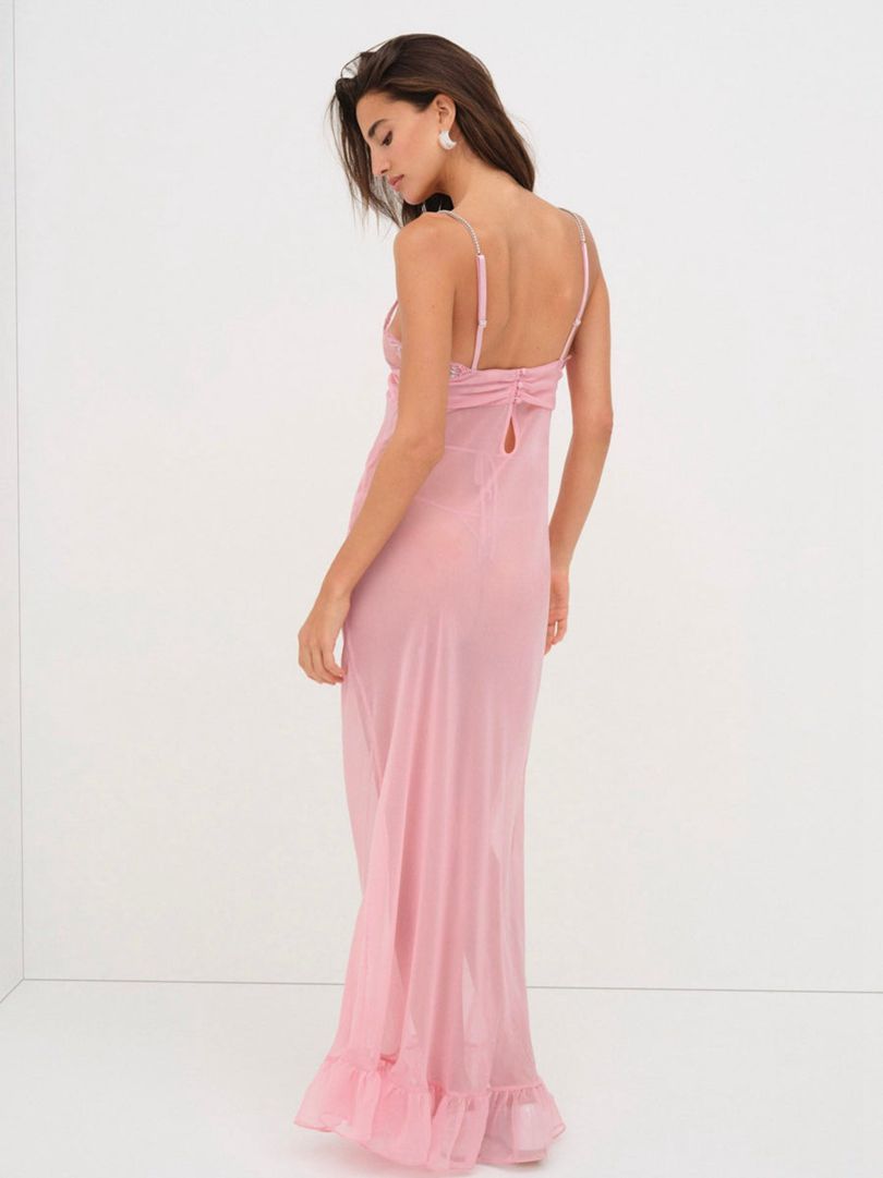 Pink For Love & Lemons Kristi Slip Dress | US-XFJV20974