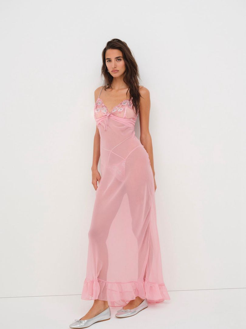 Pink For Love & Lemons Kristi Slip Dress | US-XFJV20974