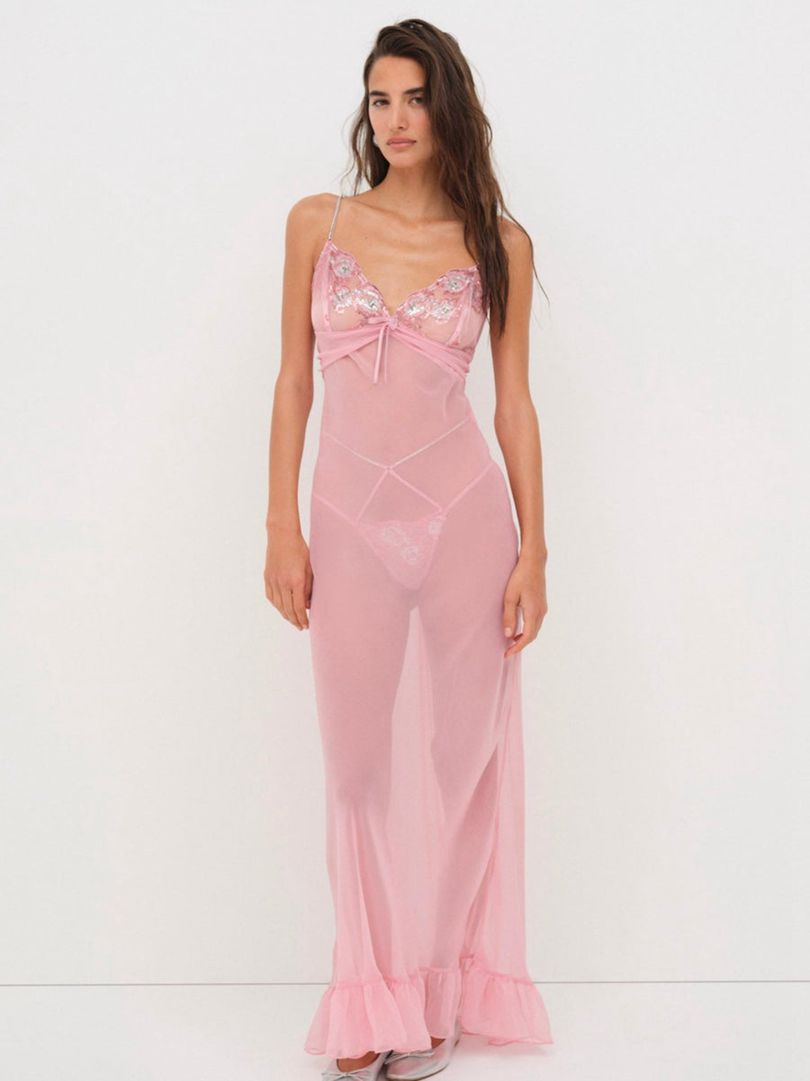 Pink For Love & Lemons Kristi Slip Dress | US-XFJV20974