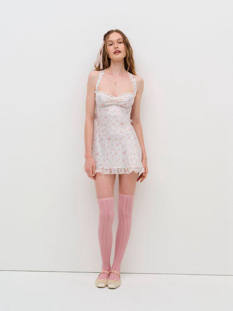 Pink For Love & Lemons Sabrina Slip Dress | US-GCOI40931