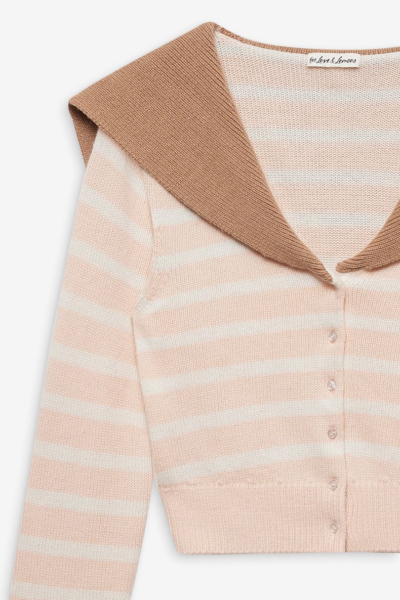 Pink For Love & Lemons Sophia Stripe Cardigan | US-PJHB4831