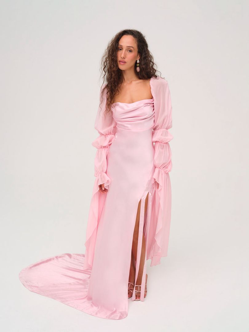 Pink For Love & Lemons Willow Gown Maxi Dress | US-JIFX96572