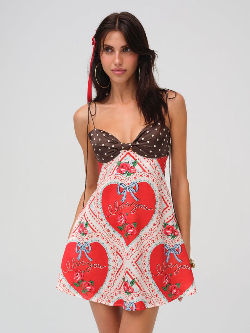 Red For Love & Lemons Adira Mini Dress | US-KNWY14087