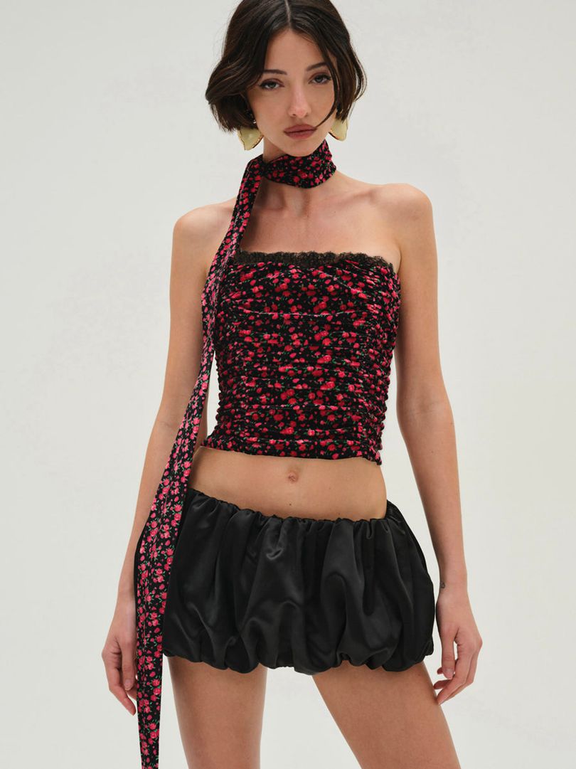 Red For Love & Lemons Berry Bud Bustier | US-ZCFR98357