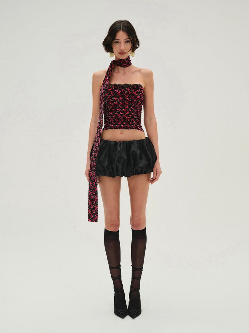 Red For Love & Lemons Berry Bud Bustier | US-ZCFR98357