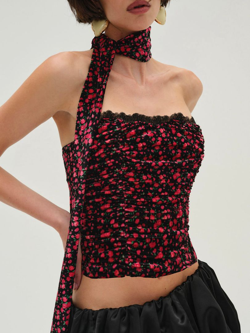 Red For Love & Lemons Berry Bud Bustier | US-ZCFR98357