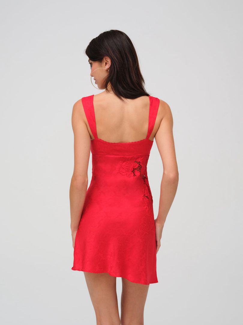 Red For Love & Lemons Claudia Mini Dress | US-KAND71486