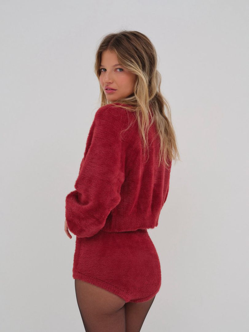 Red For Love & Lemons Fiona Cardigan | US-JTNE73640