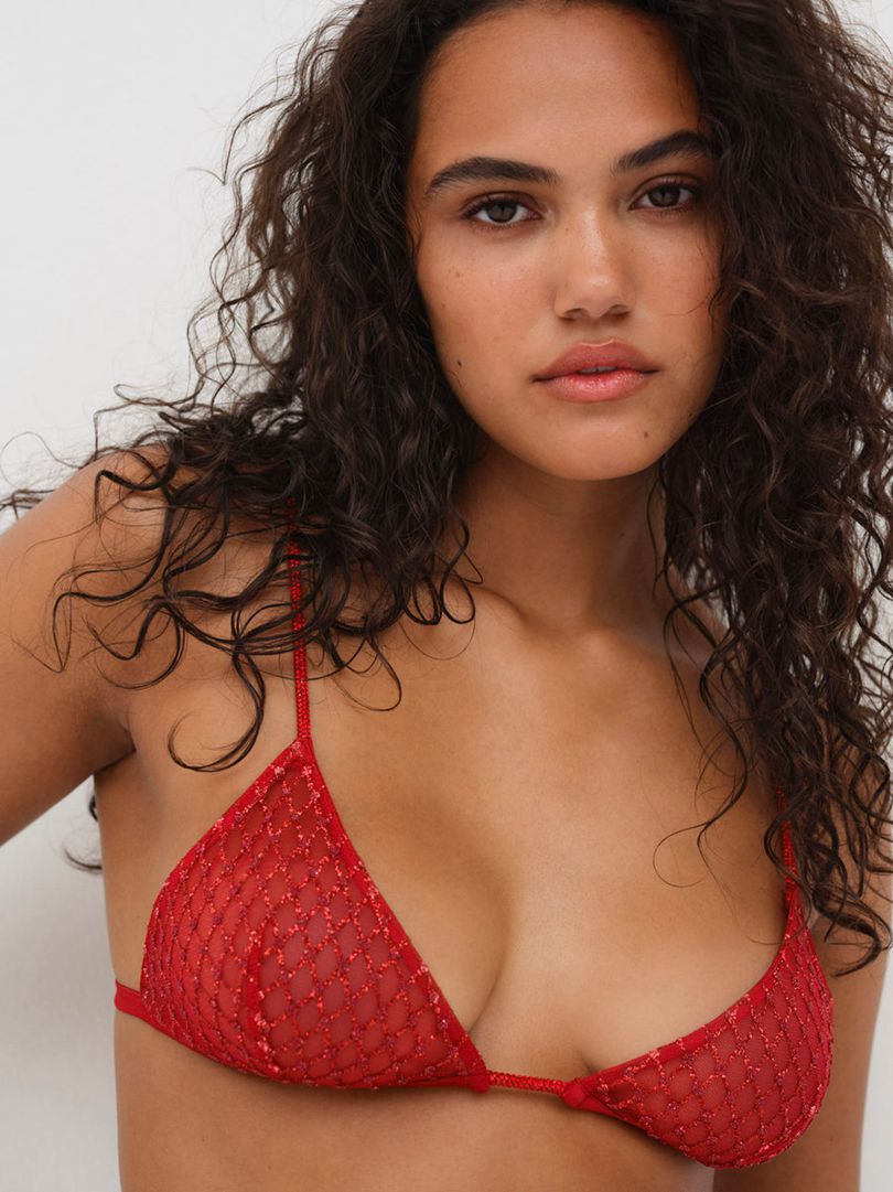 Red For Love & Lemons Glitter Bralette | US-TJCF24578