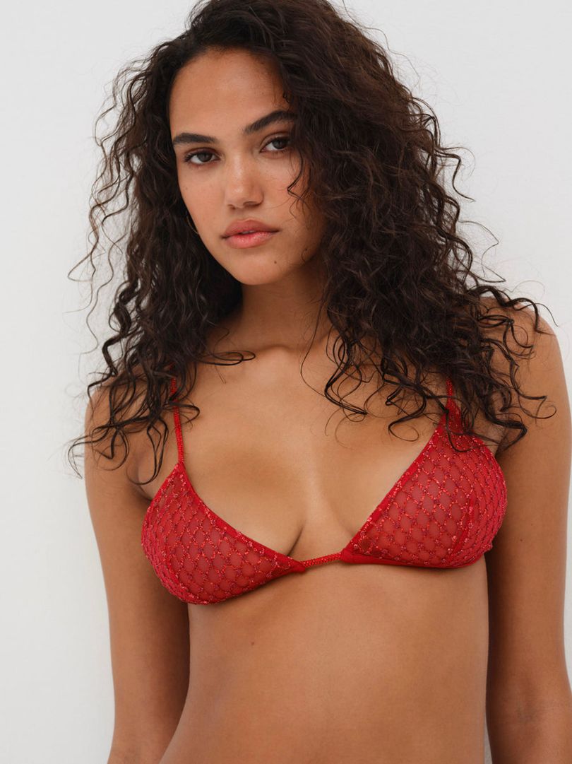 Red For Love & Lemons Glitter Bralette | US-TJCF24578