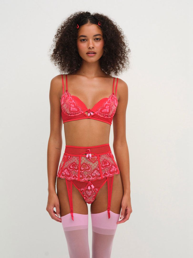 Red For Love & Lemons Heartbeat Underwire Bra | US-VSFA7642