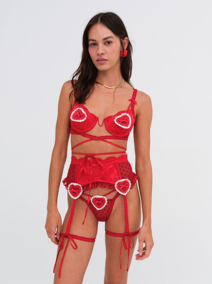 Red For Love & Lemons Velma Underwire Bra | US-WKGL48560