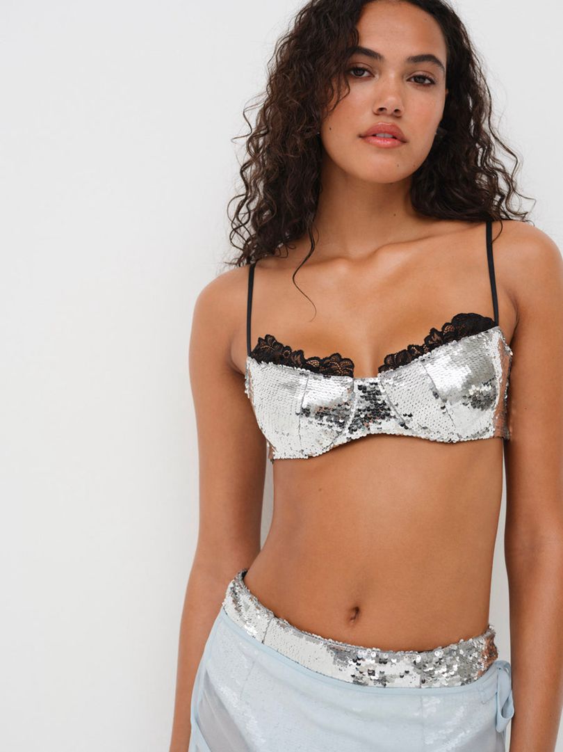 Silver For Love & Lemons Maia Underwire Bra | US-VCKJ91827