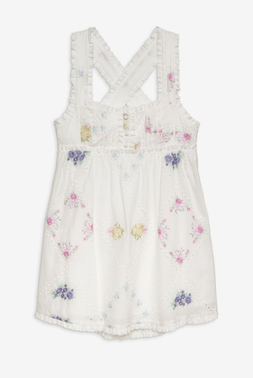 White For Love & Lemons Andrea Embroidered Mini Dress | US-GDBJ85693