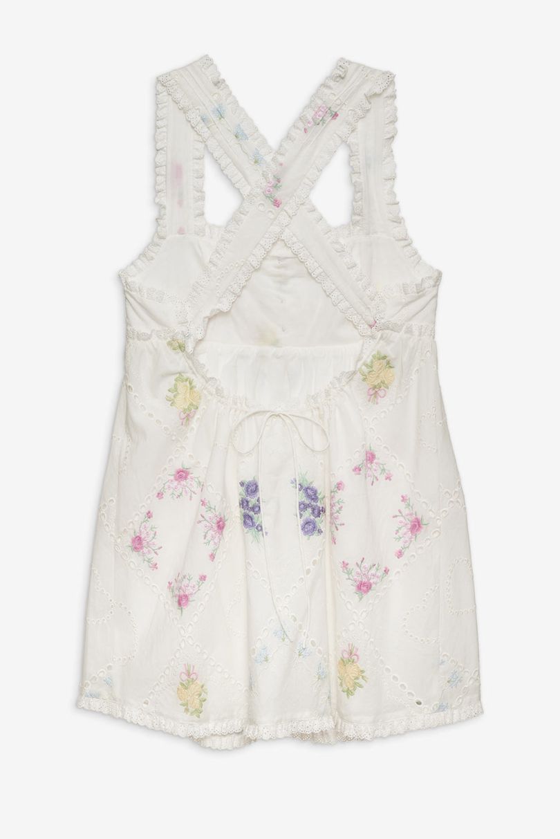 White For Love & Lemons Andrea Embroidered Mini Dress | US-GDBJ85693