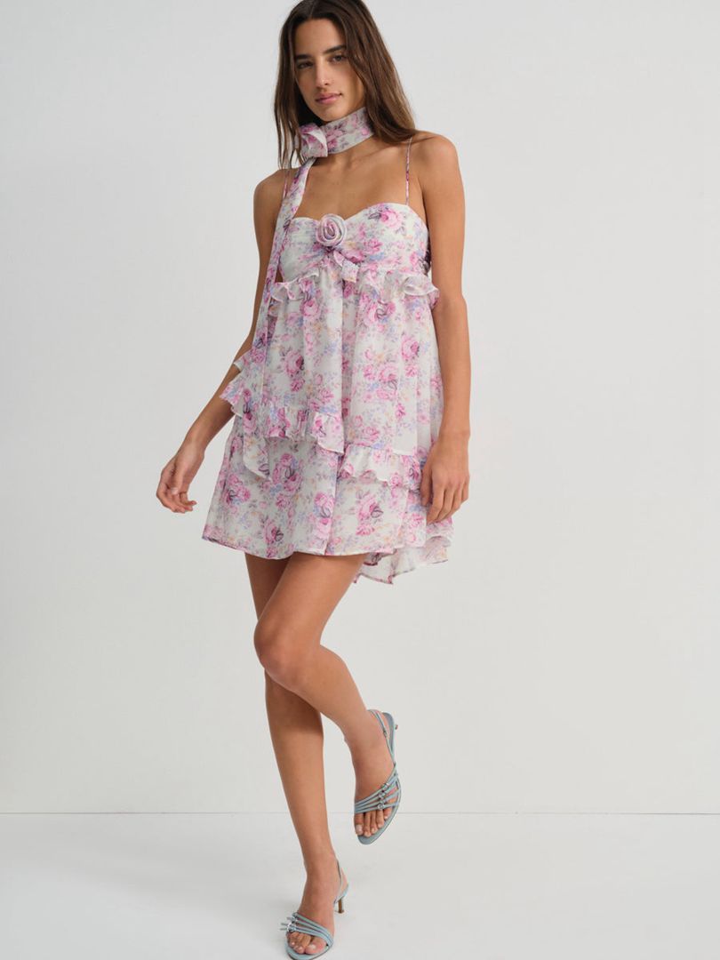 White For Love & Lemons Ariana Mini Dress | US-ECDU78359