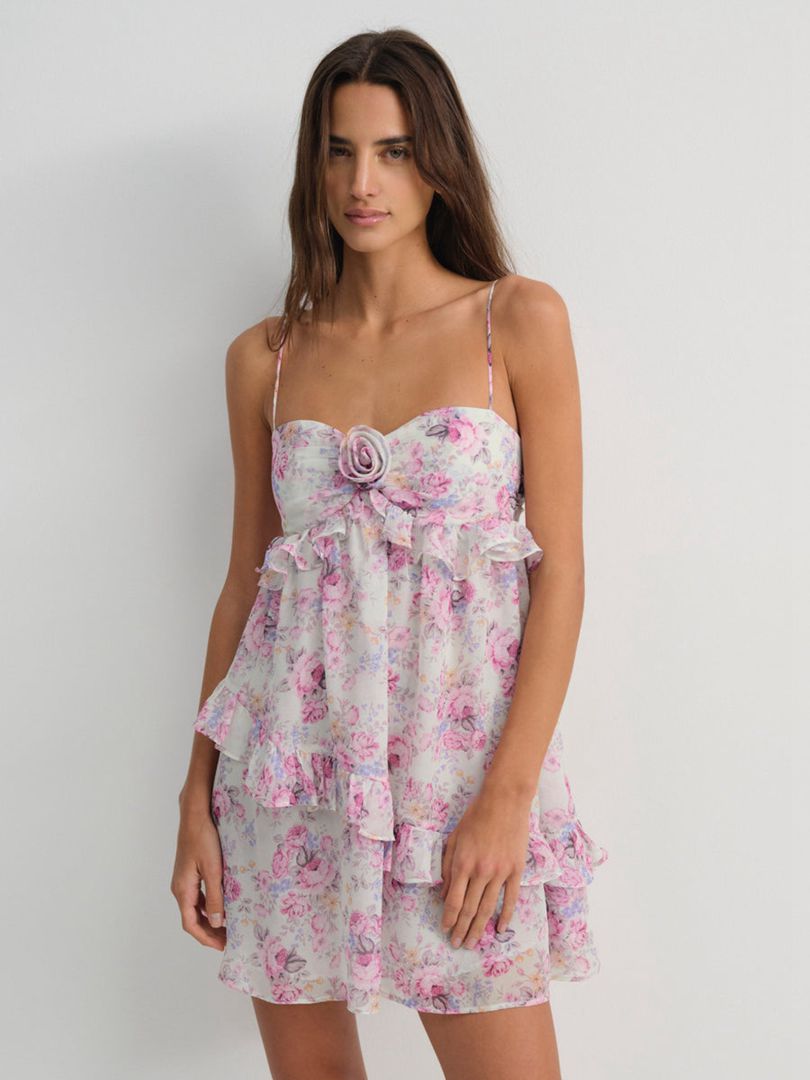 White For Love & Lemons Ariana Mini Dress | US-ECDU78359